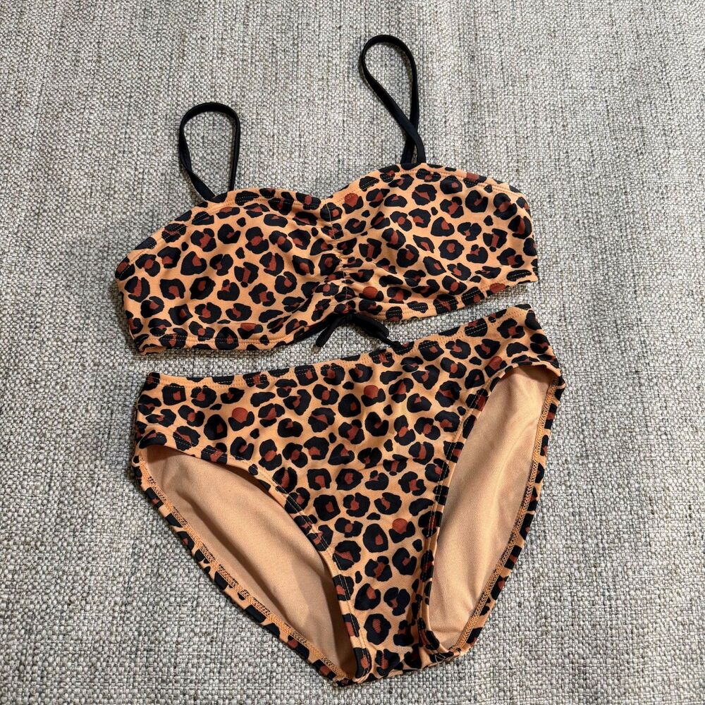 Art Class Girls Leopard Print Bikini XL 14